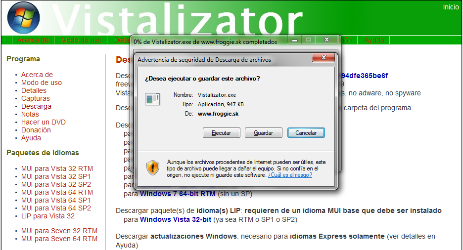 Vistalizator Windows 7 64 Bits