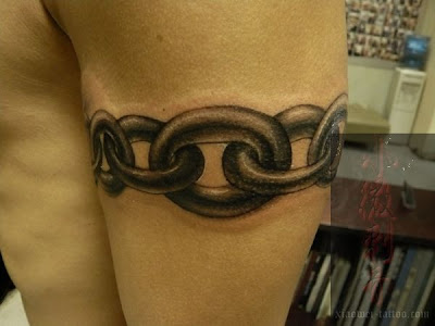 chain tattoo design around the arm