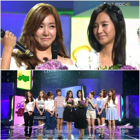 Tiffany And Yuri on Music Core Tiffany+and+Yuri+perform+MC+farewell+stage+on+Music+Core!