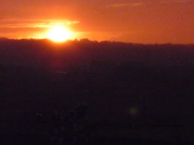 Earwig Corner sunset in rain, Lewes, East Sussex, UK