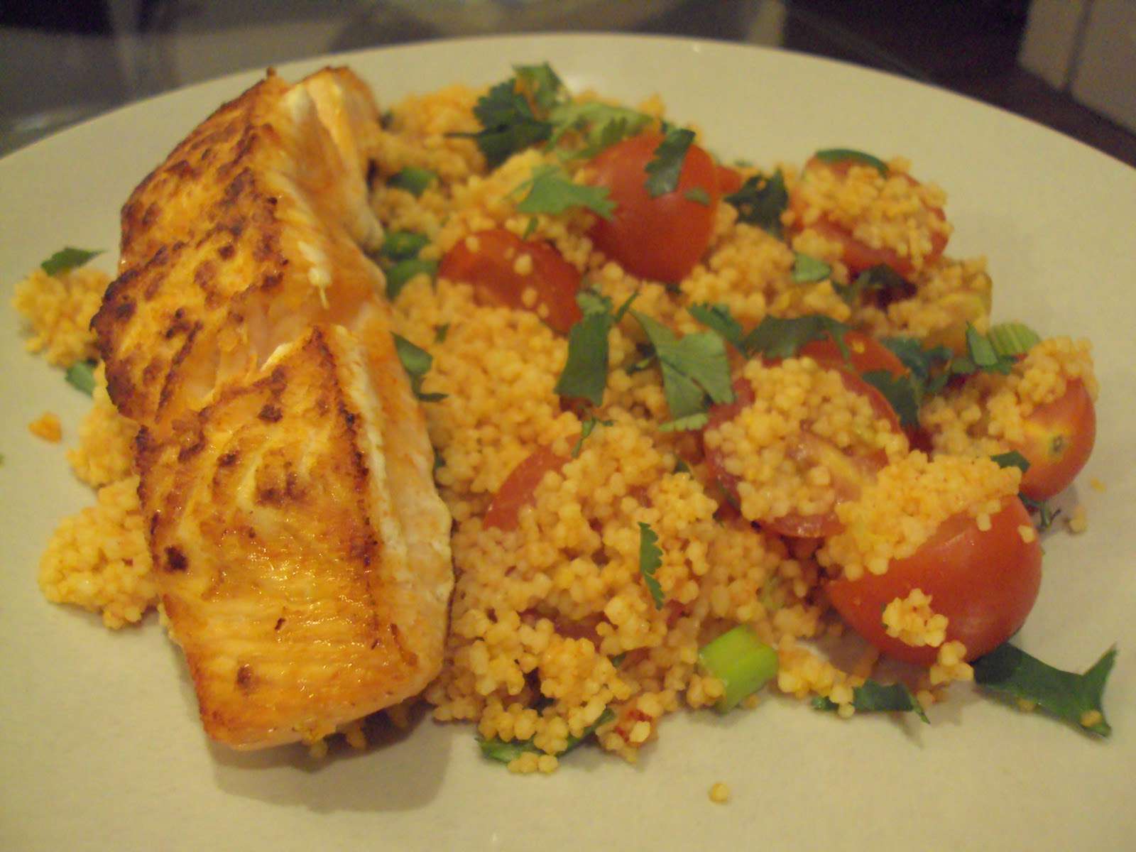 Me, My Food and I Lemony salmon with cherry tomato couscous