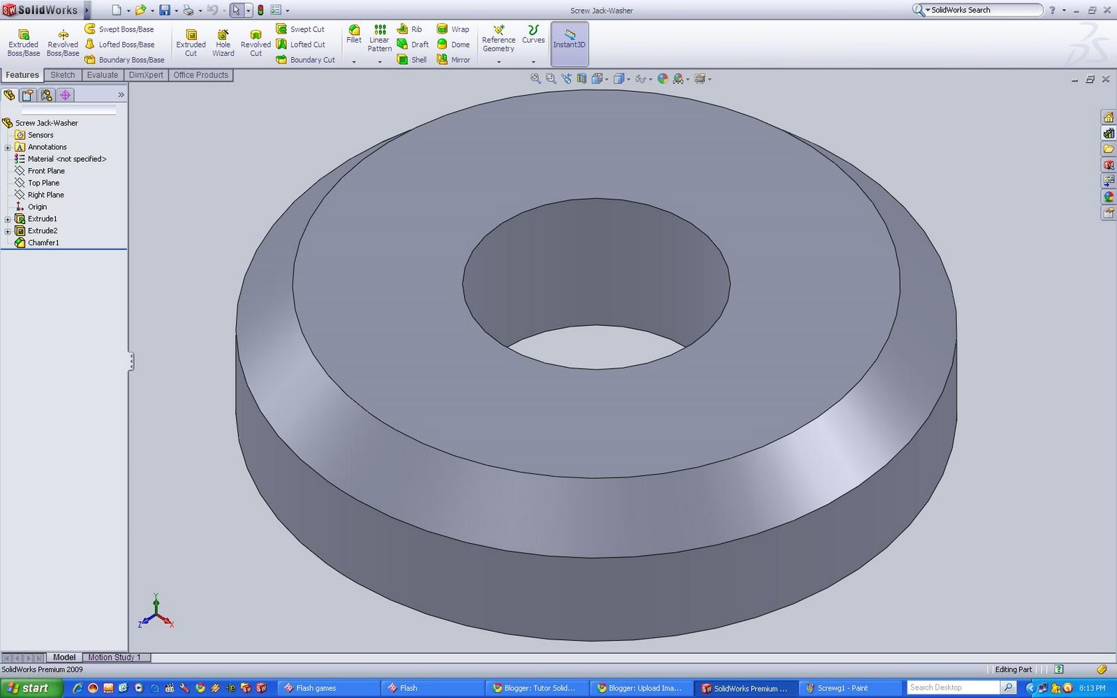 Tutor SolidWorks Screw JackWasher