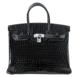 Hermes Birkin Bag Black Crocdile with Diamonds