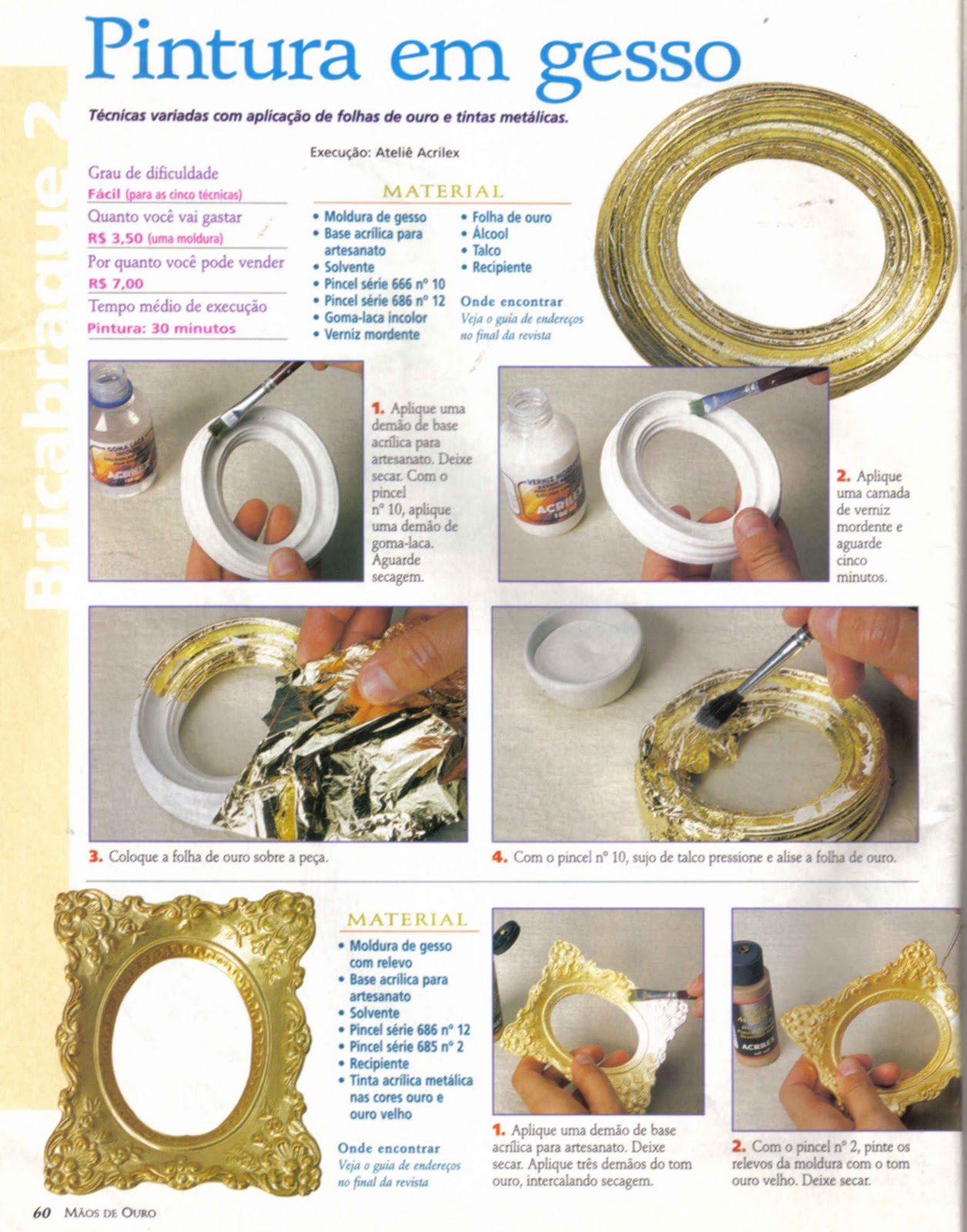 Técnicas Variadas de Pintura em Molduras de Gesso Passo a Passo Técnicas Variadas de Pintura em Molduras de Gesso Passo a Passo