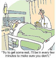 Cartoon Nasty Nurse that won't let you rest