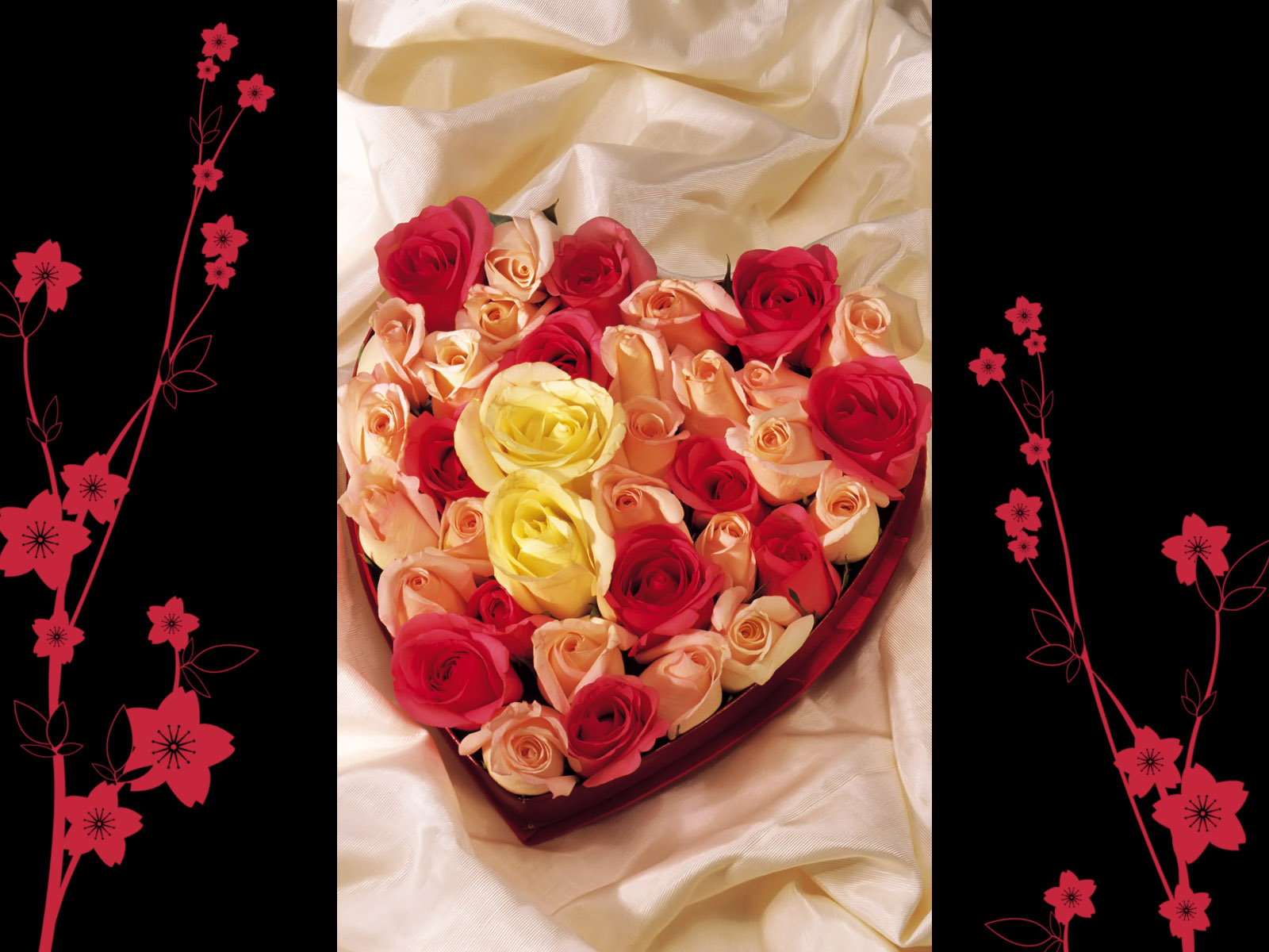Wonderful Valentine's Day Flowers in Heart Shape 1600 x 1200 ~ HR