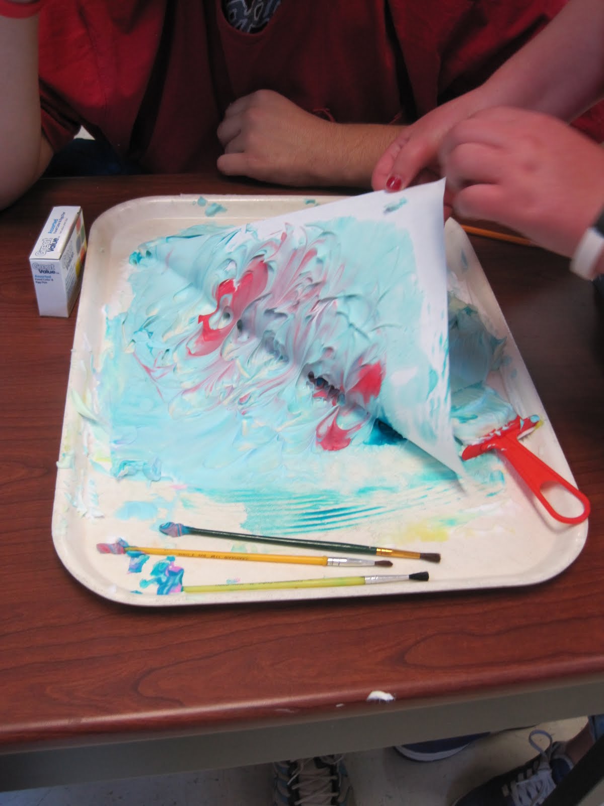 Ms. Motta's Mixed Media Shaving Cream Paper Marbling