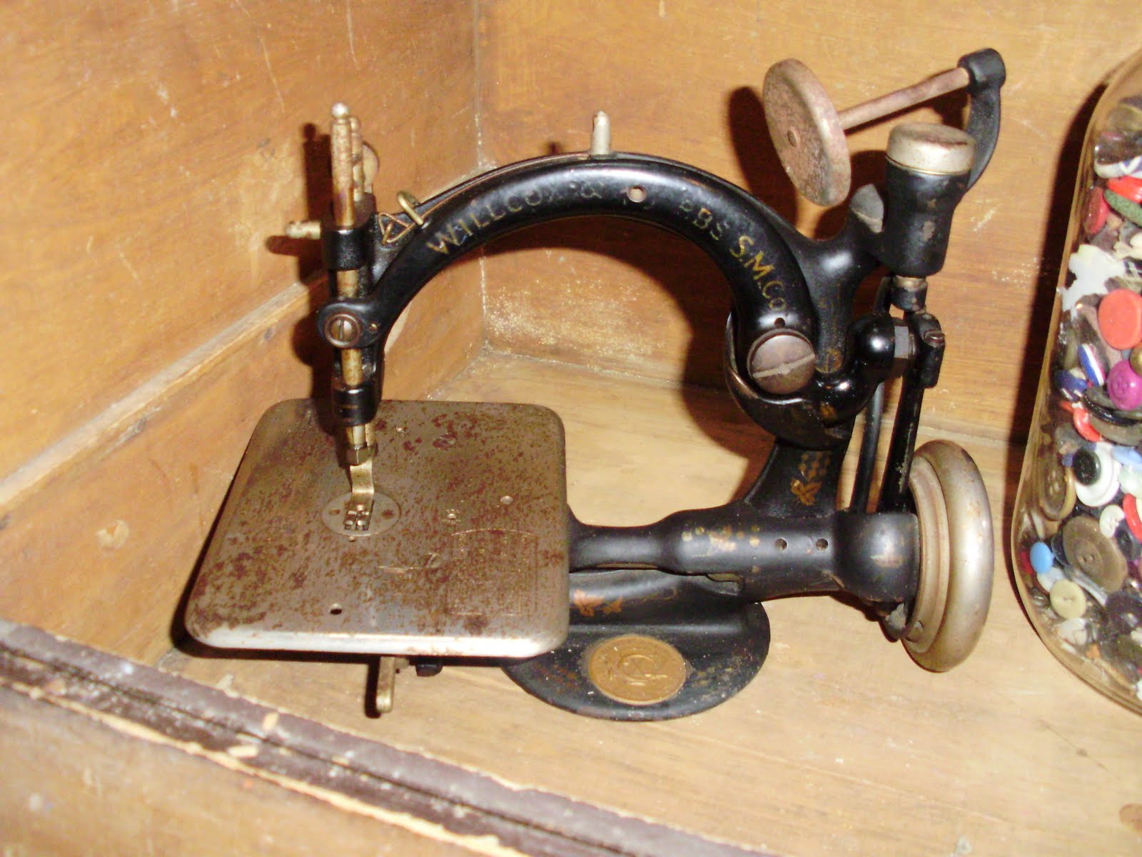 Log Cabin Antiques & Gifts Late 1800's Willcox sewing machine