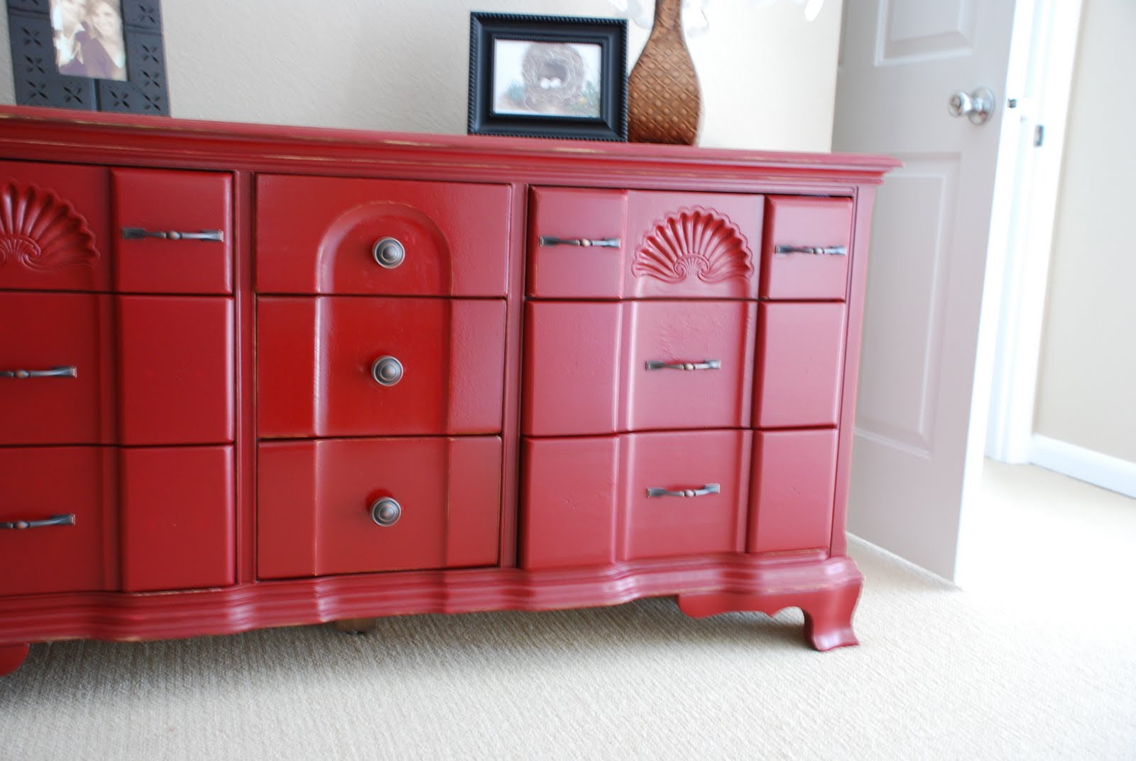 Two Carolina Nesters Painting the Dining Room Sideboard