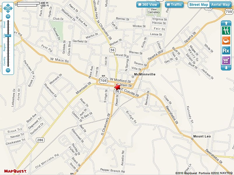 Angie in the Tennessee Nashville Mission Maps of McMinnville, TN