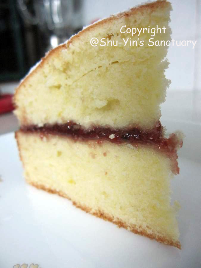 ShuYin's Sanctuary Yellow Cake with Raspberry Jam Filling