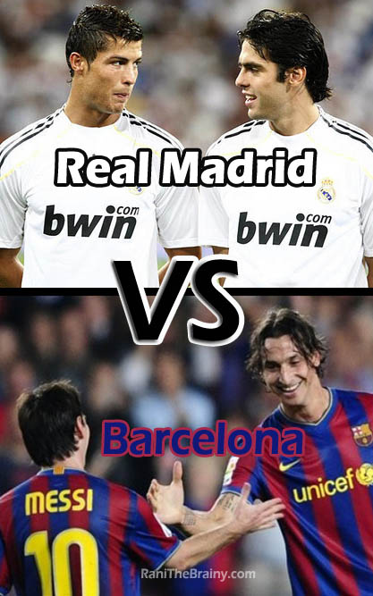 Real madrid Vs FC Barcelona Poster Ronaldo and Kaka Vs Messi and Ihra