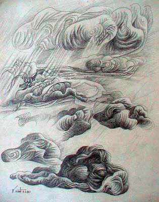 clouds pencil