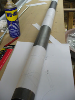 Tube laid out with cutting templates