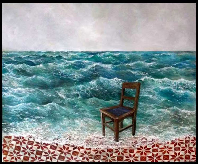 sentado no mar