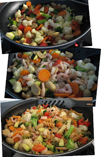 Katkarapupasta, vaiheet