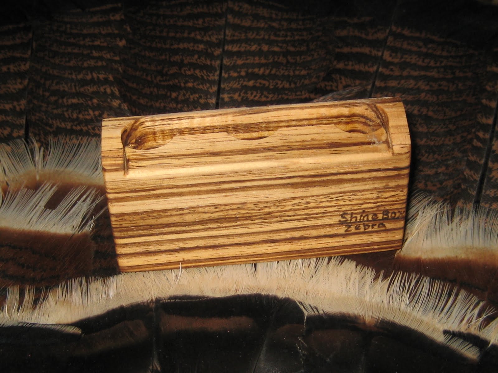 Shine Box Turkey Call New Zebra Wood complete