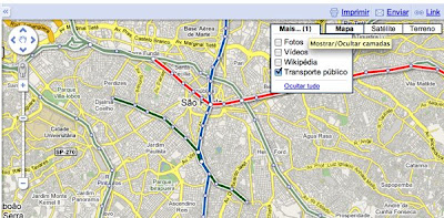 Novamente atualizado Google Maps mostra linhas de metrô e trens