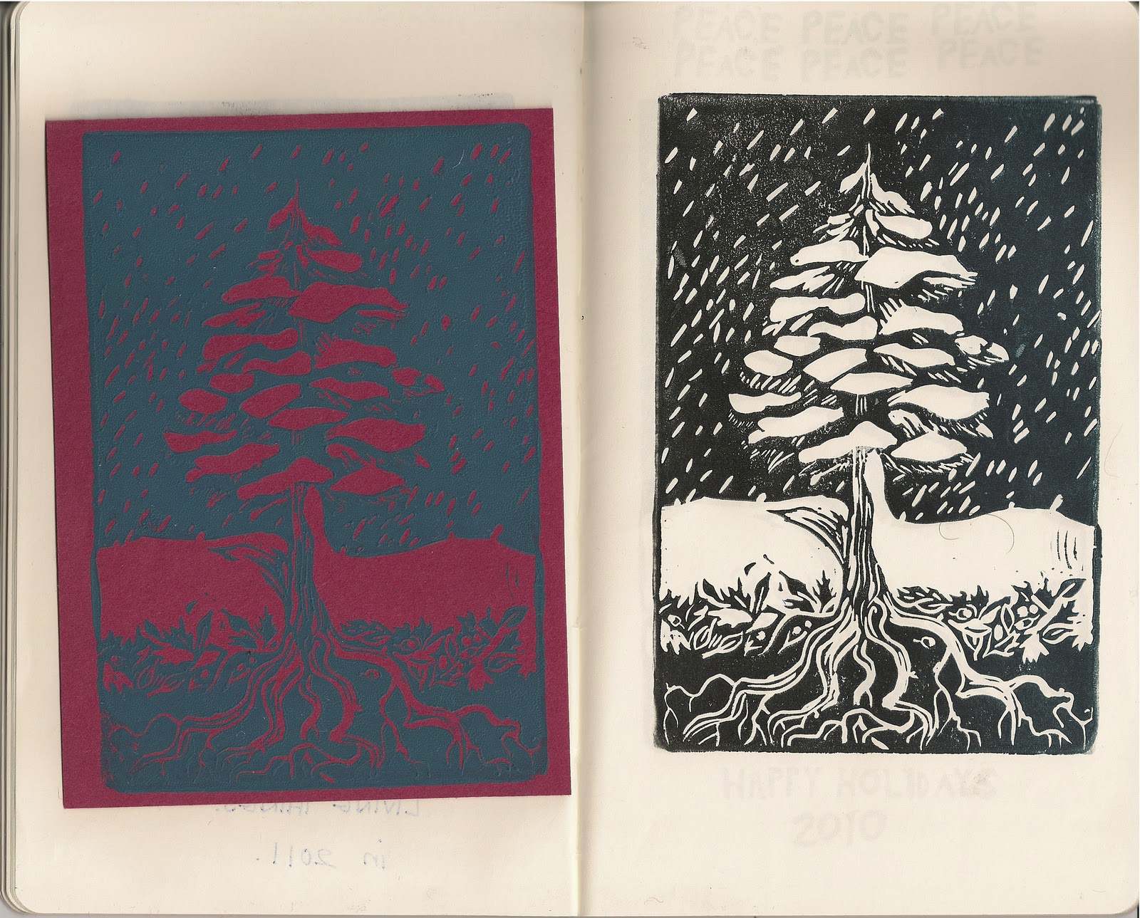 _SCOOBY'S LUNCHBOX: Holiday Card Block Print