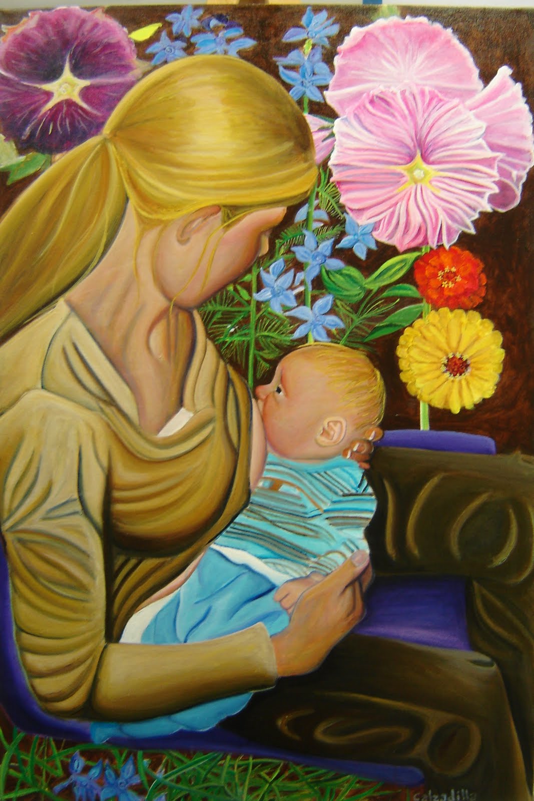 Fine Art Paintings, Austin, Texas, Ricardo Calzadilla Mother and Child