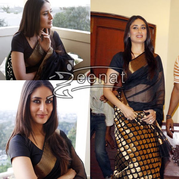 Bollywood Black Sarees Kareena Kapoor