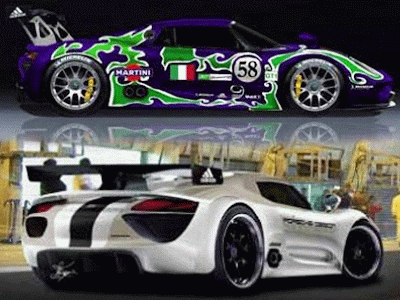 The 2013 Porsche 918 RSR Race Car comes with 2 electric motors and a 500hp 