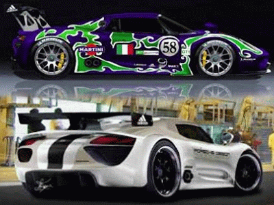 The 2013 Porsche 918 RSR Race Car comes with 2 electric motors and a 500hp The 2013 Porsche 918 RSR Race Car comes with 2 electric motors and a 500hp