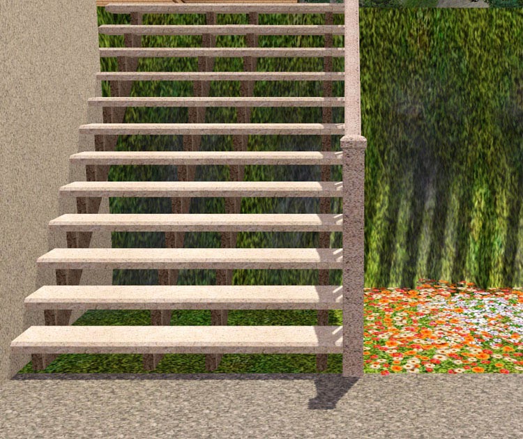 My Sims 3 Blog Stone Stairs "Modular Concrete" Stairs Recolor