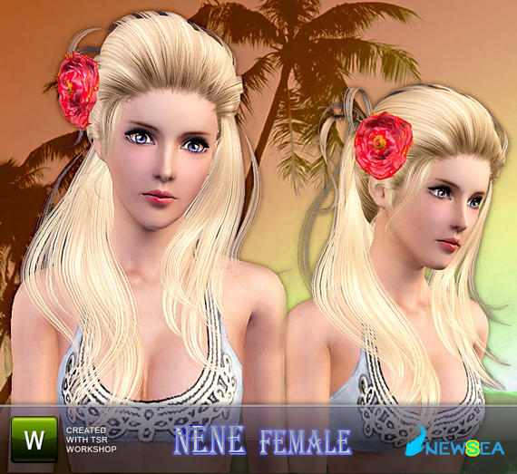 Newsea Nene Female Hairstyle+Big Flower accessory Newsea Nene Female Hairstyle+Big Flower accessory