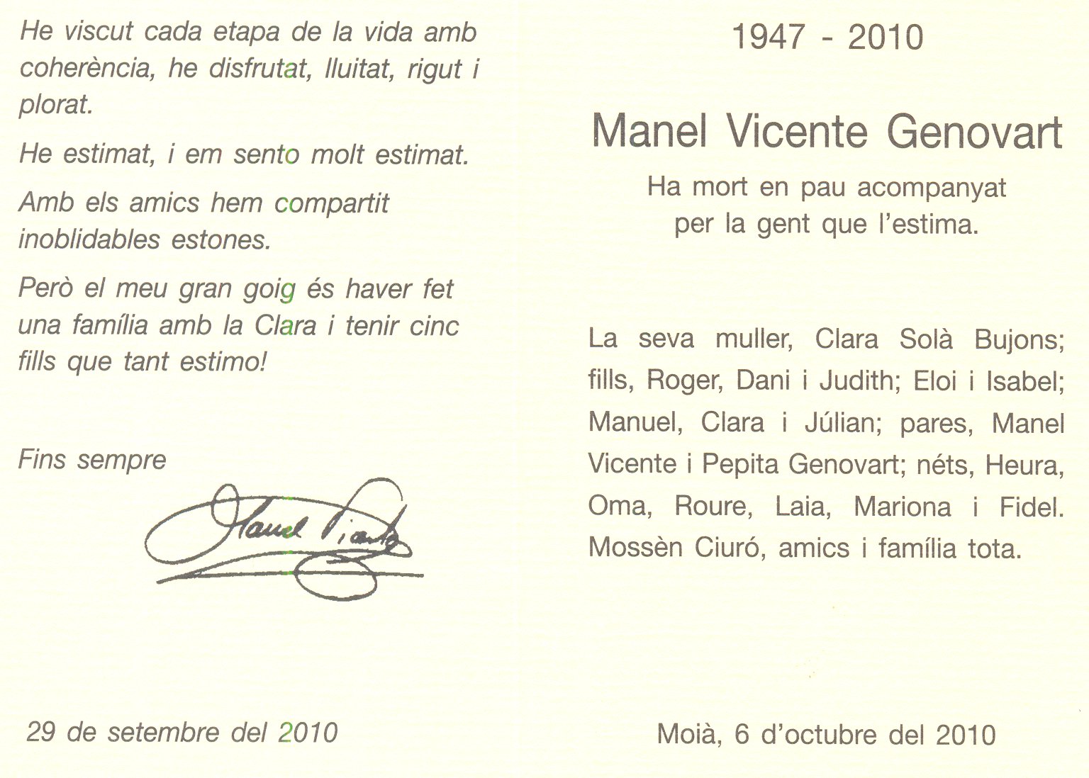 picalapica: Un funeral: Manel Vicente