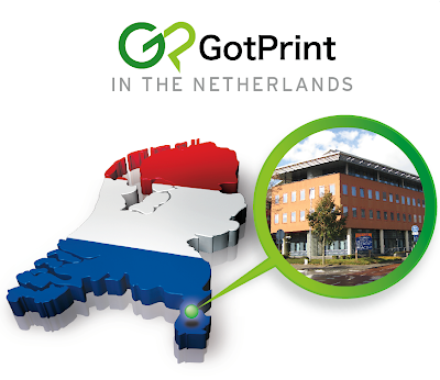 GotPrint in the netherlands office building and map of netherlands