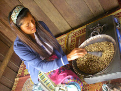 Roasting coffee on the Bolaven Plateau