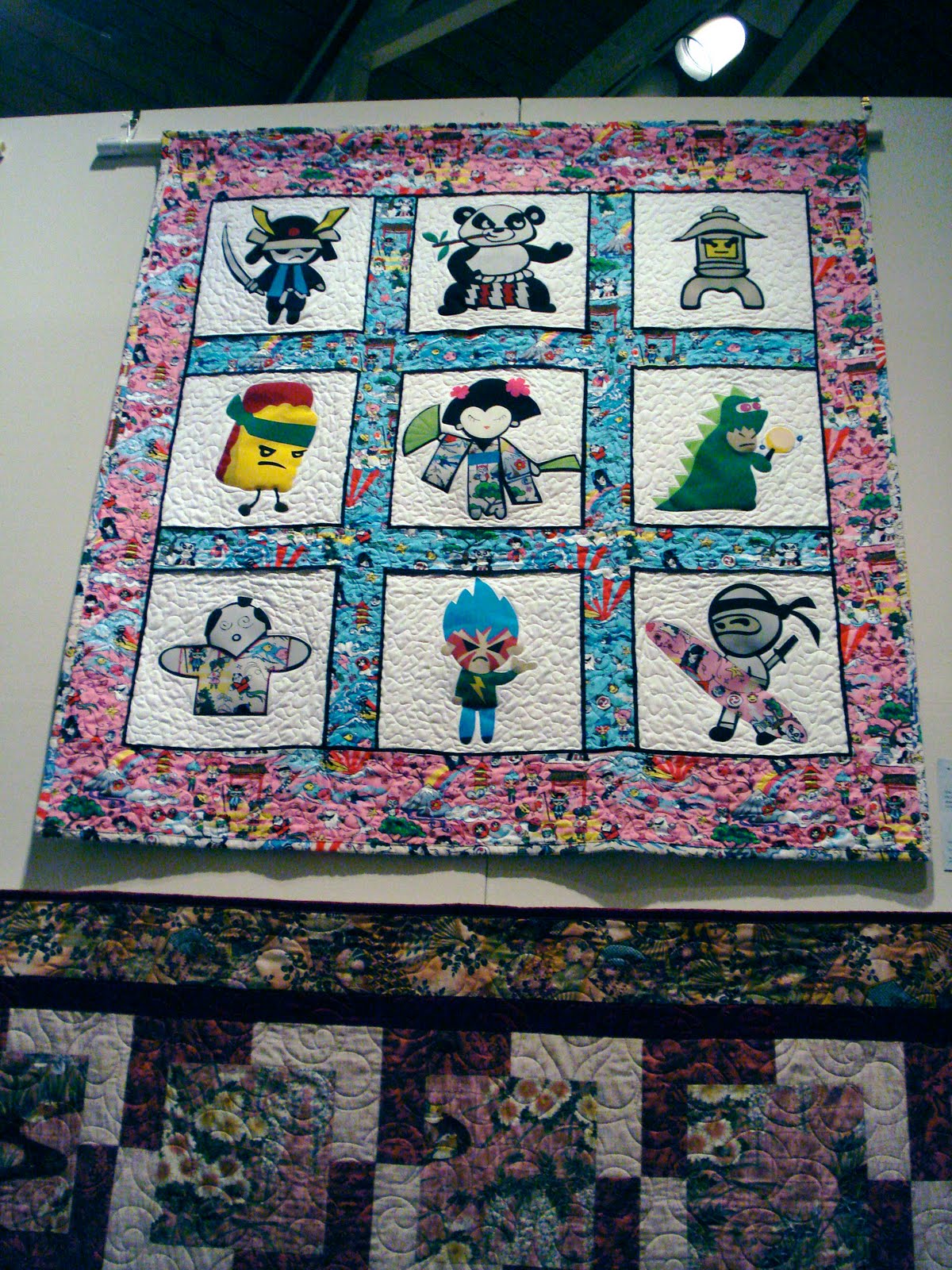 Fabric, Ribbon, and Yarn Quilts by my Quilt Teacher