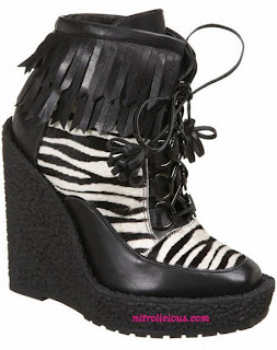 Emma Cook for Topshop Zebra Print Lace Up Wedge Emma Cook for Topshop Zebra Print Lace Up Wedge