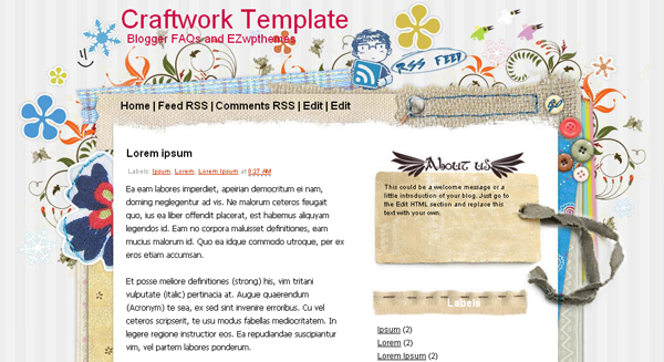 Craftwork Blogger-Blogspot Templates