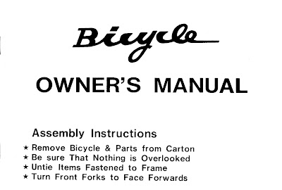 my generic Bicycle Owner's Manual: