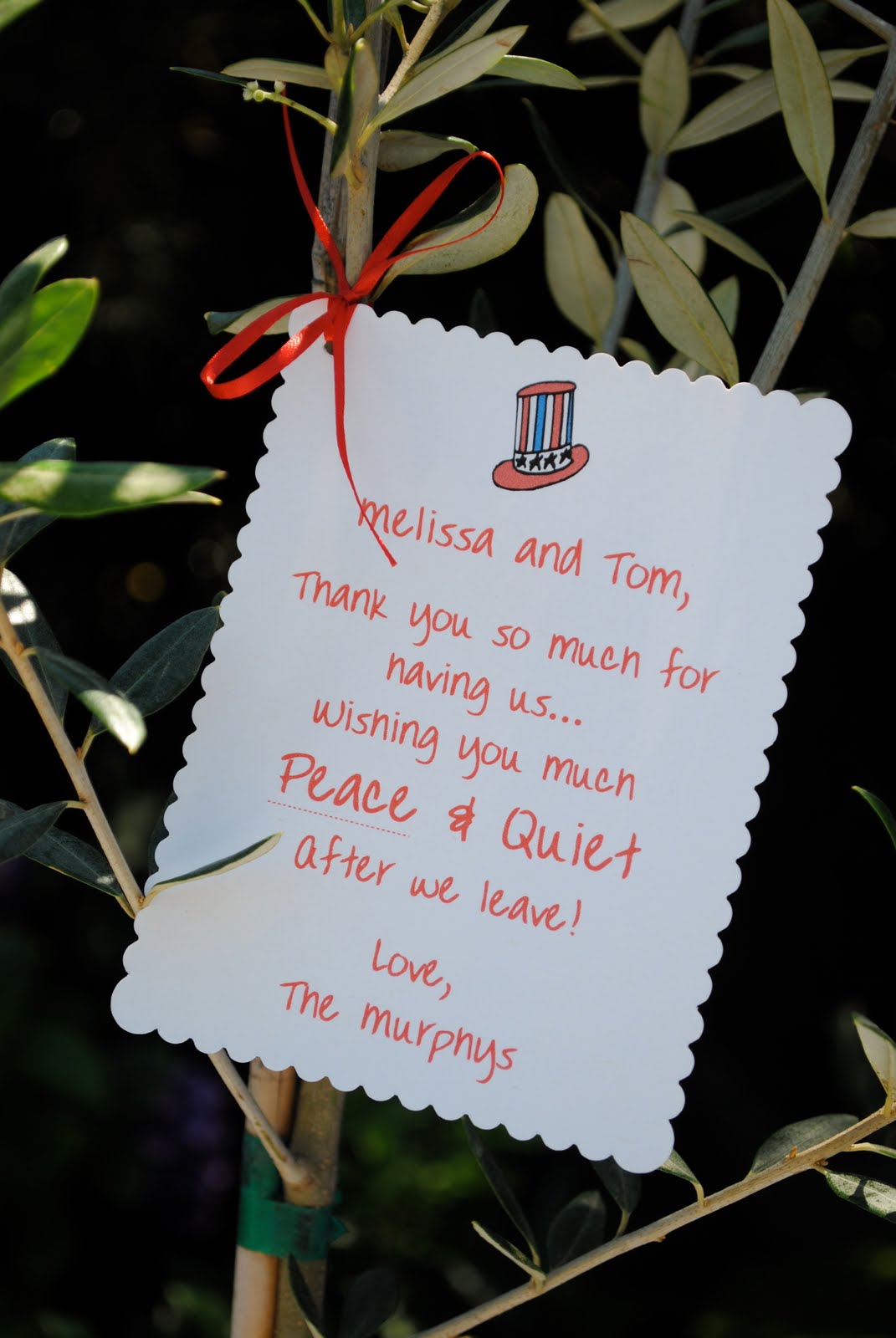 Jac o' lyn Murphy Offering an olive branch...