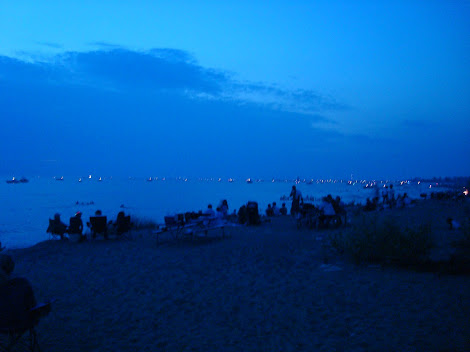 Waiting at Lions beach for St. Joe's fourth of July fireworks