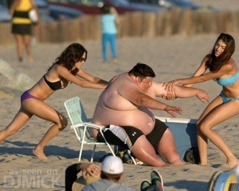 fat people beach. Craziest Fat Guy Having