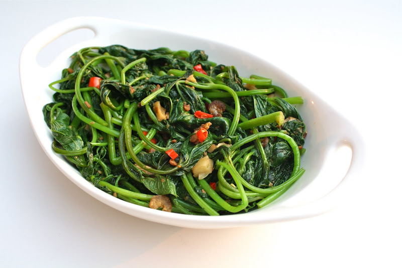 StirFry Sweet Potato Leaves With Roasted Shrimp Paste