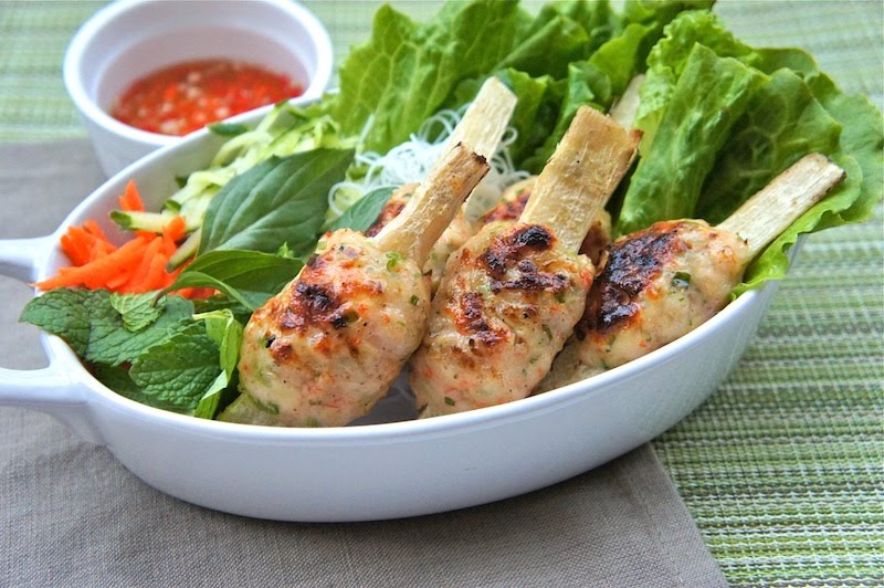 Sugarcane-Skewered Shrimp with Chile-Cilantro Rub Recipe