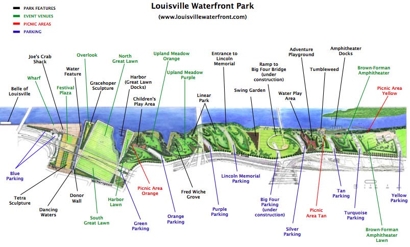 Louisville Waterfront Park Map Friends For Our Riverfront: Louisville - How They Feel About Waterfront Park  & What They Want For The Future