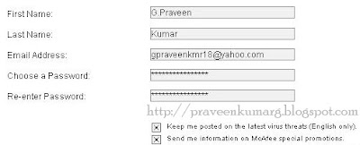 Goto McAfee free signup.