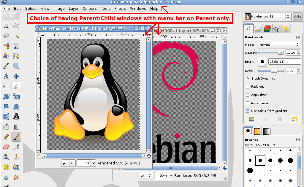 GIMP UI brainstorm like paint shop pro…