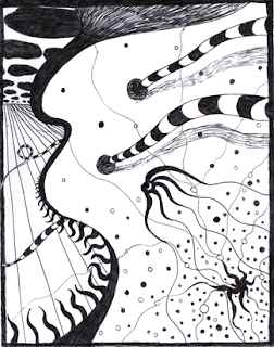 ink surreal abstract automatic (stream of consciousness) drawing