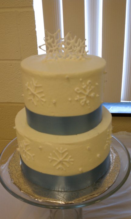 blue with snowflakes for a