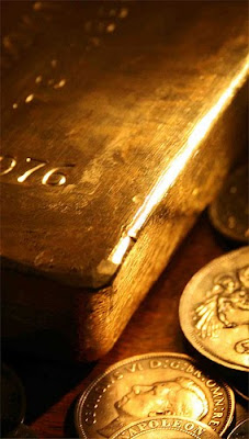 Gold Bar with Coins - BullionVault.com