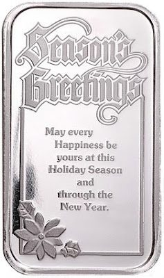 Seasons Greetings Bar Silver - 2009 Copyright Northwest Territorial Mint