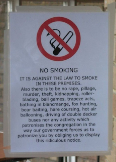 long no smoking sign