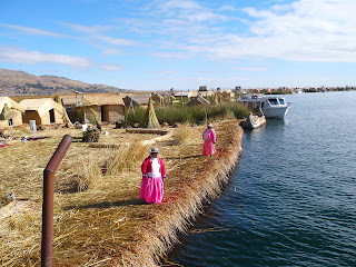 View of several Uros islands